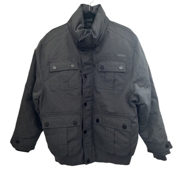 ROCAWEAR CLASSIC Coat Mens Gray Winter Warm Jacket Utility Pockets Ski Snaps…